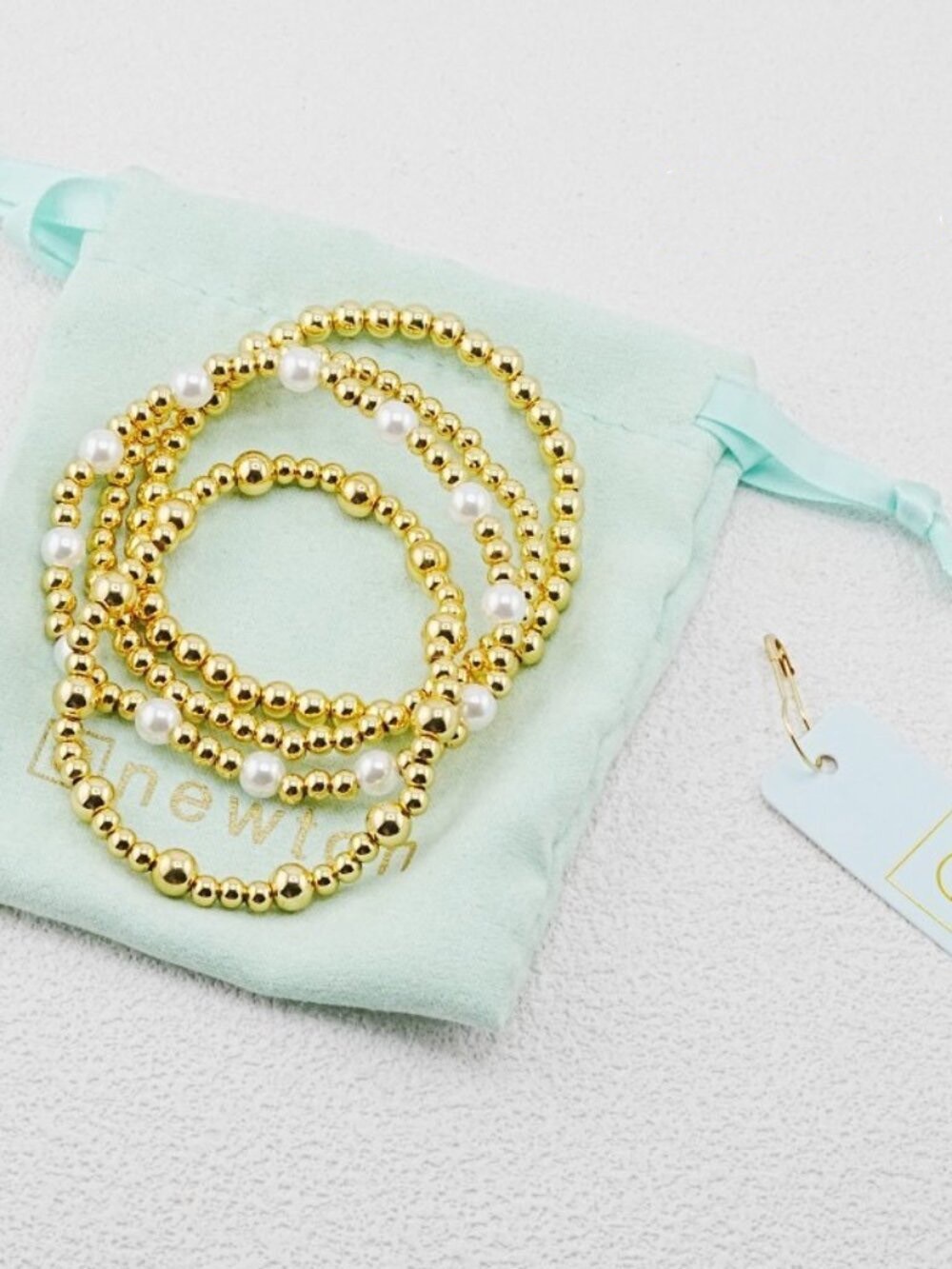 Enewton White Pearl Four-Piece Bracelet Set